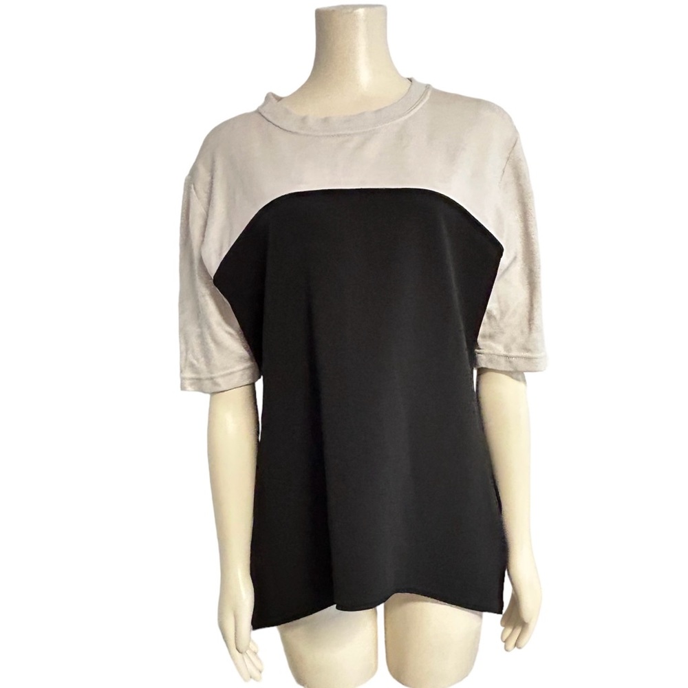Proenza Schoulder White Label Black‎ Gray Colorblock Shirt Womens Size 12